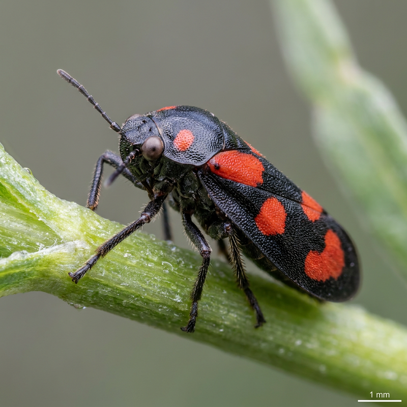 Cicala di schiuma rosso sangue