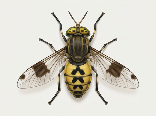 Tafano dagli occhi dorati (Chrysops relictus) dall'alto