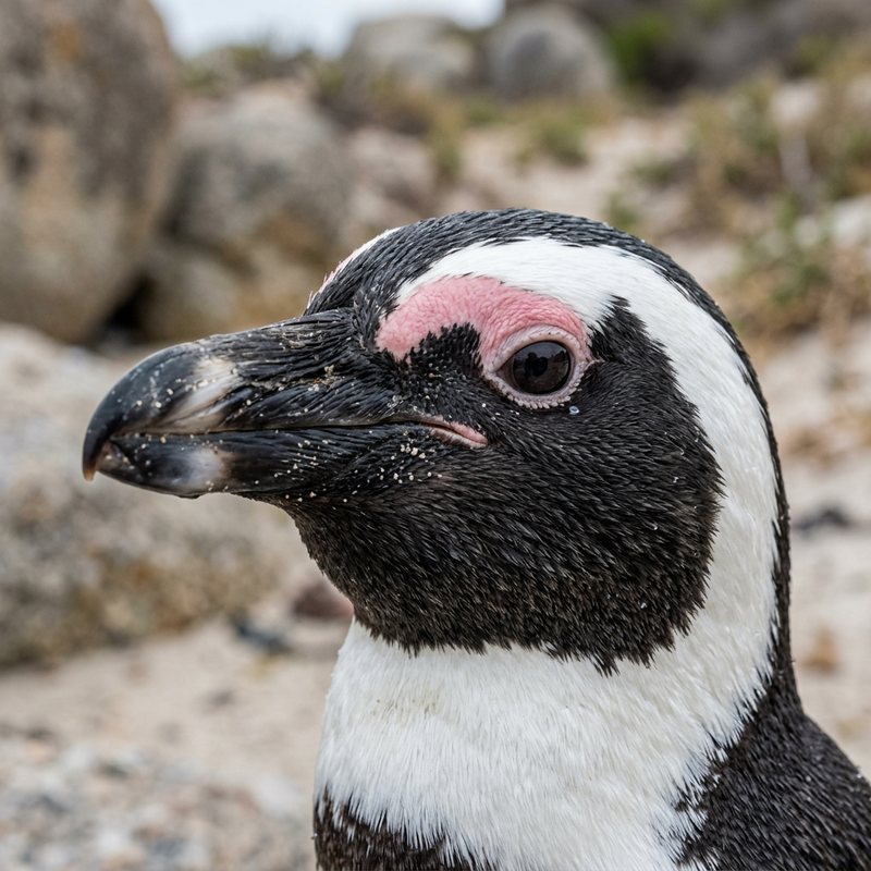 Brillenpinguin (Spheniscus demersus), illustrazione IA