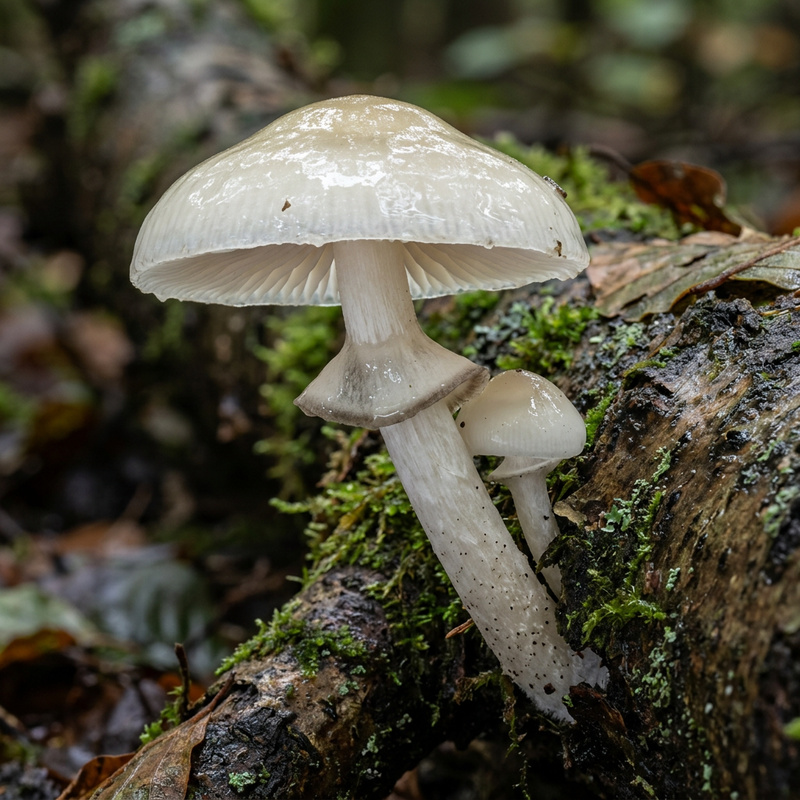 Buchen-Schleimrübling (Mucidula mucida), illustrazione IA