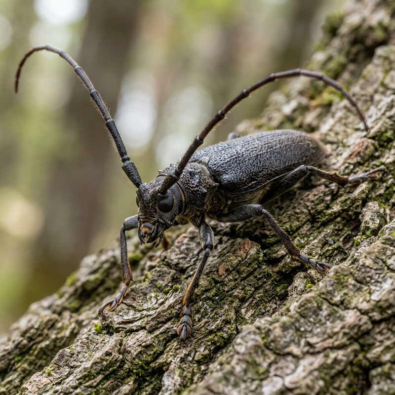 Scarabeo Cerambyx dal corno lungo