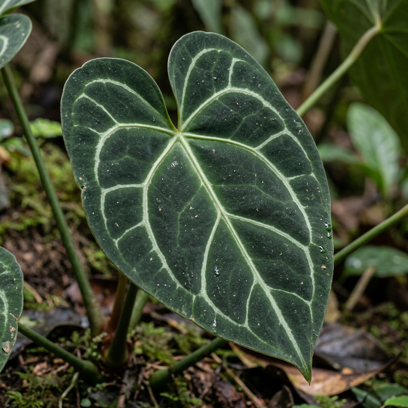 Clarinervium-Anthurie (Anthurium clarinervium), illustrazione IA