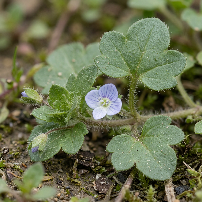 Efeu-Ehrenpreis (Veronica hederifolia), illustrazione IA
