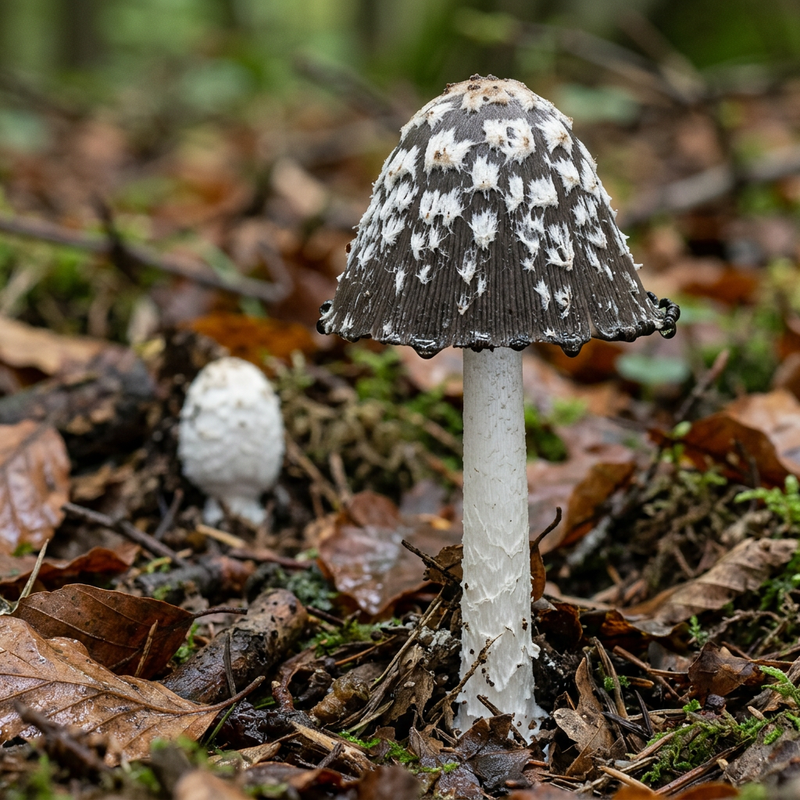 Elstern-Tintling (Coprinopsis picacea), illustrazione IA