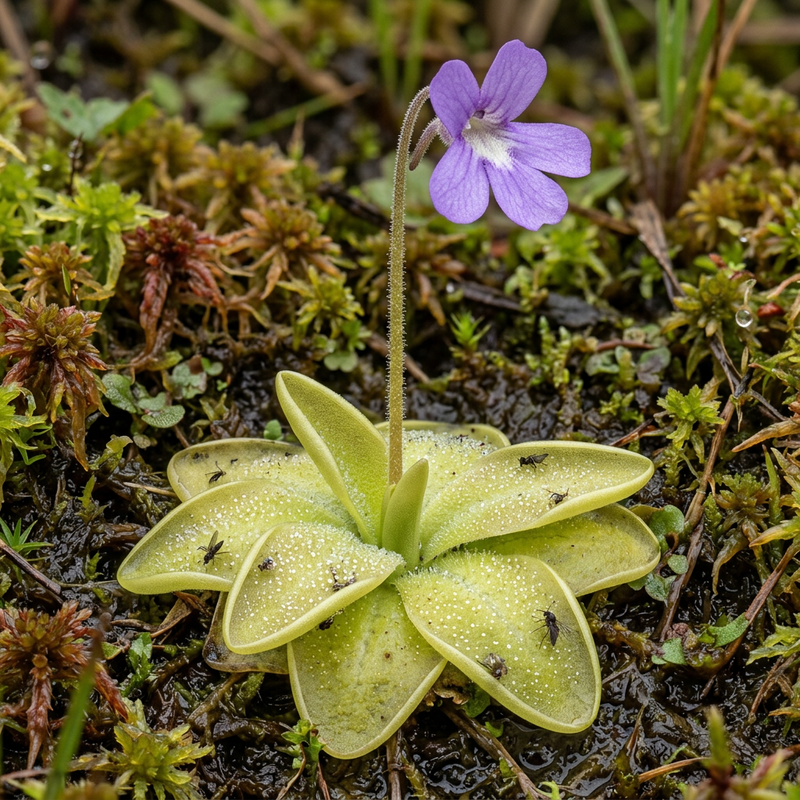 Butterwort (Pinguicula), illustrazione IA