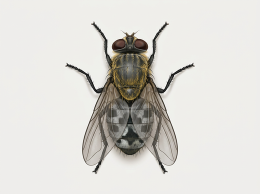 Mosca a cuscino (Pollenia rudis) dall'alto