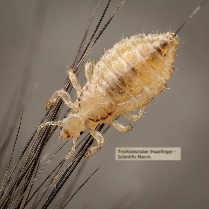 Capelli (Trichodectidae), illustrazione IA