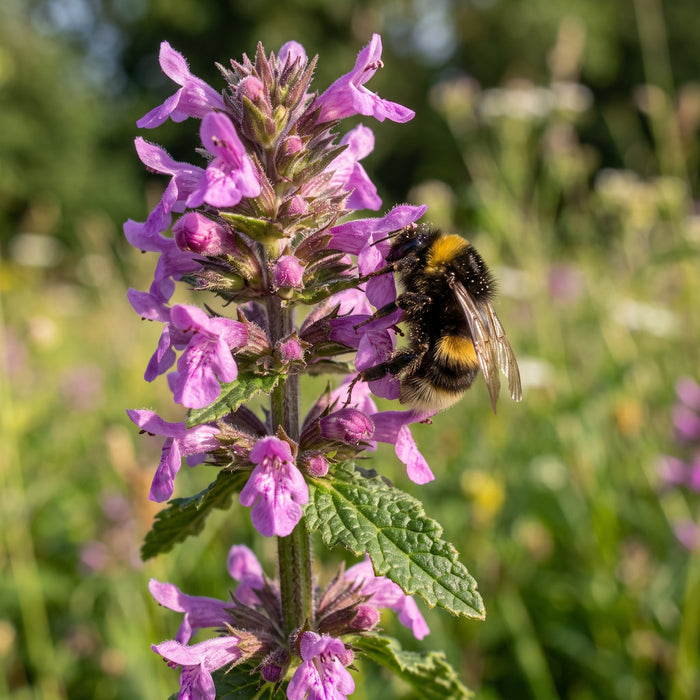 Blüte von Heil-Ziest (Betonica officinalis) in Nahaufnahme (KI-generiert)
