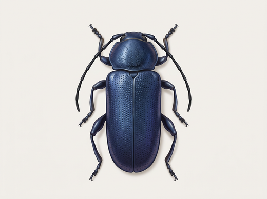 Dollaro del disco blu (Callidium violaceum) dall'alto