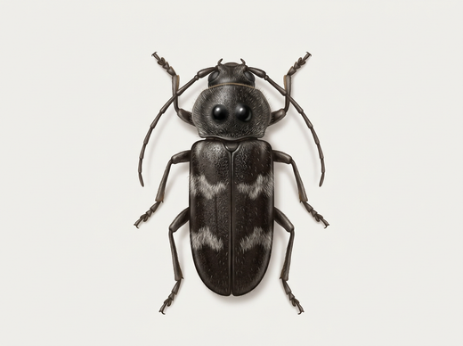 Buck domestico (Hylotrupes bajulus) dall'alto