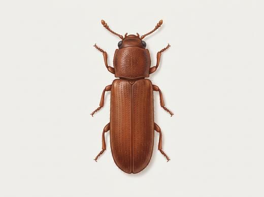 Scarabeo dell'alburno (Lyctus) dall'alto