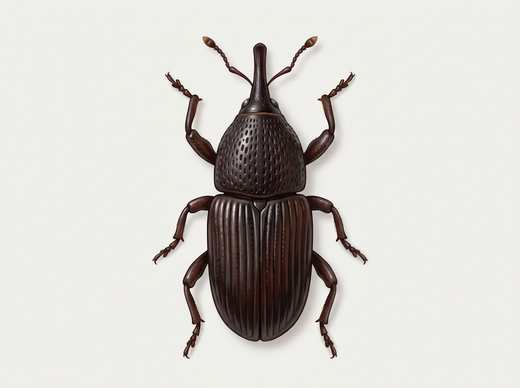 Scarabeo del grano (Sitophilus granarius) dall'alto