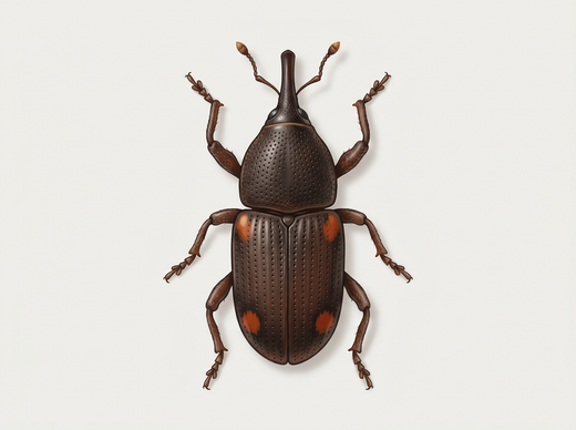 Punteruolo del mais (Sitophilus zeamais) dall'alto
