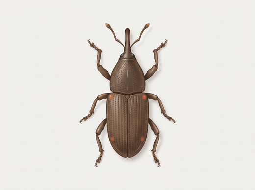 Punteruolo del riso (Sitophilus oryzae) dall'alto