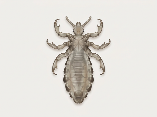 Pidocchio del capo (Pediculus humanus capitis) dall'alto