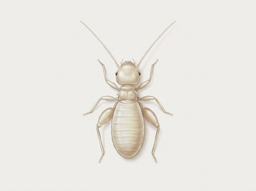 Pidocchio della polvere (Liposcelis) dall'alto