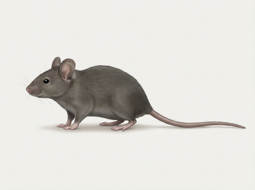 Topo domestico (Mus musculus domesticus) dal lato