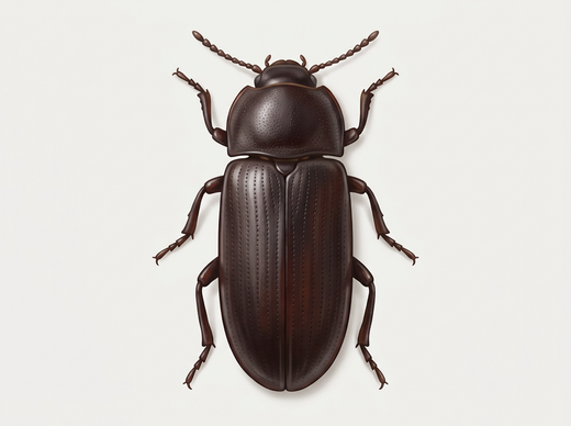 Scarabeo della farina (Tenebrio molitor) dall'alto