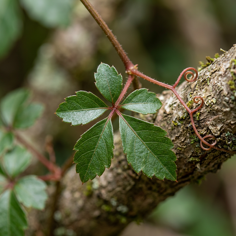 Miniatur-Kletterrebe (Cissus striata), illustrazione IA