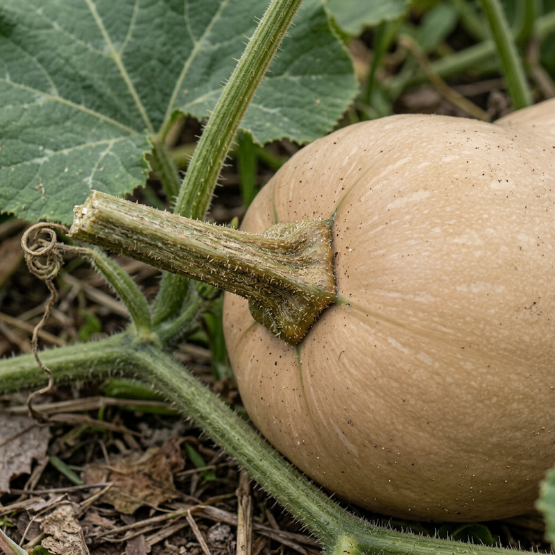 Moschus-Kürbis (Butternut-Kürbis) (Cucurbita moschata), illustrazione IA