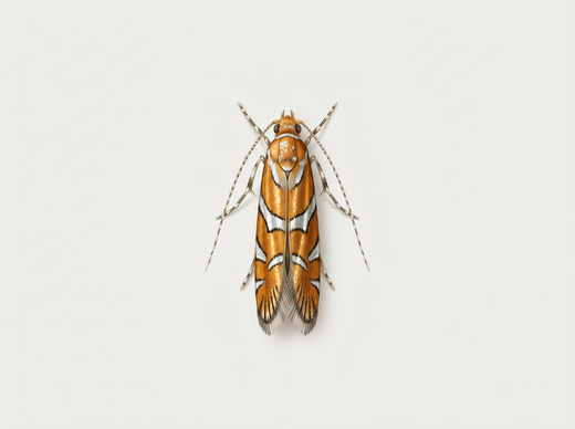 Minatore fogliare di castagno (Cameraria ohridella) dall'alto