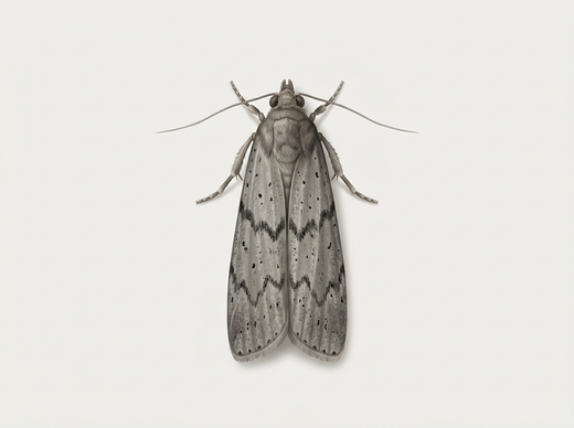 Falena della farina (Ephestia kuehniella) dall'alto