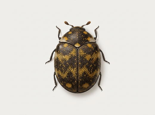 Coleottero del museo (Anthrenus museorum), coleottero dall'alto