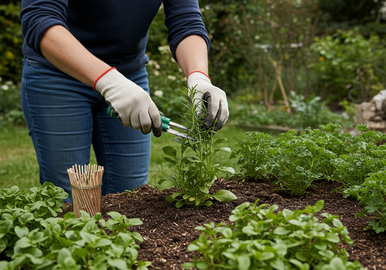 Neudorff Azet DüngeSticks für Kräuter — Anwendungs-Szene