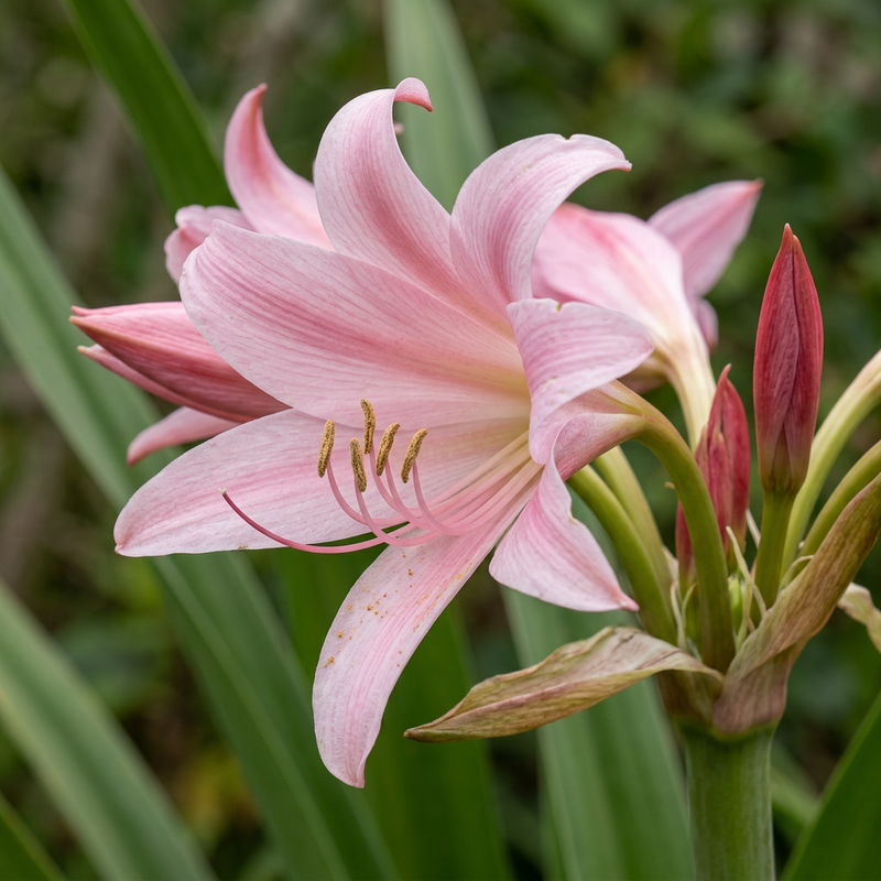 Powell-Hakenlilie (Crinum powellii), illustrazione IA