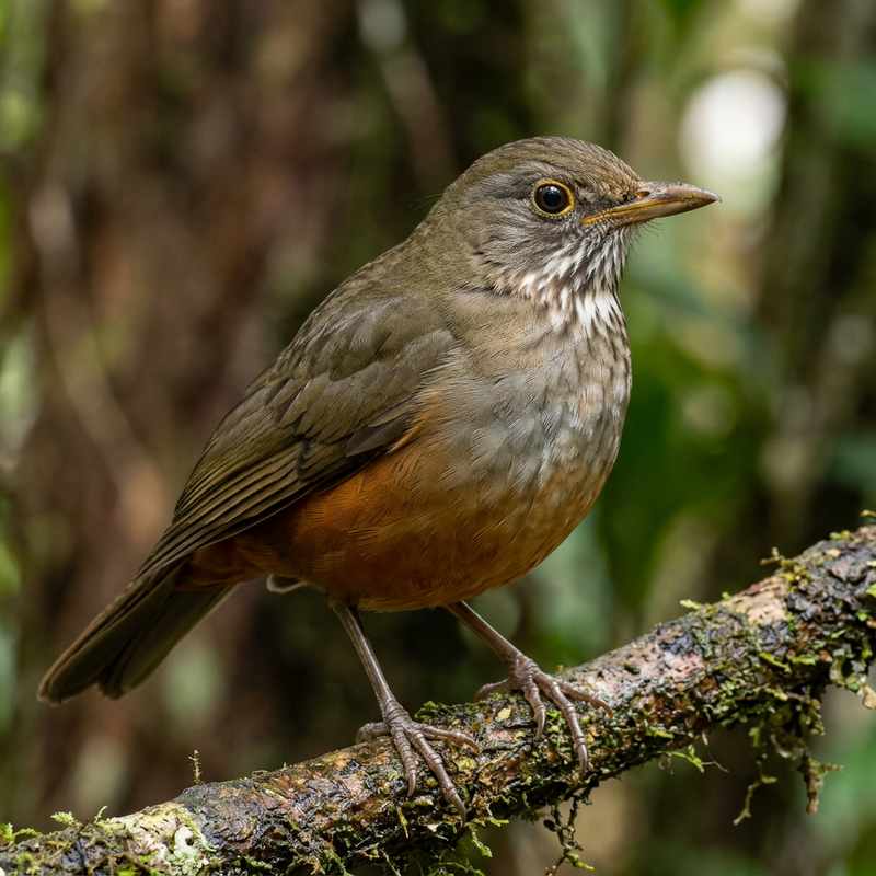 Rotbauchdrossel (Turdus rufiventris), illustrazione IA