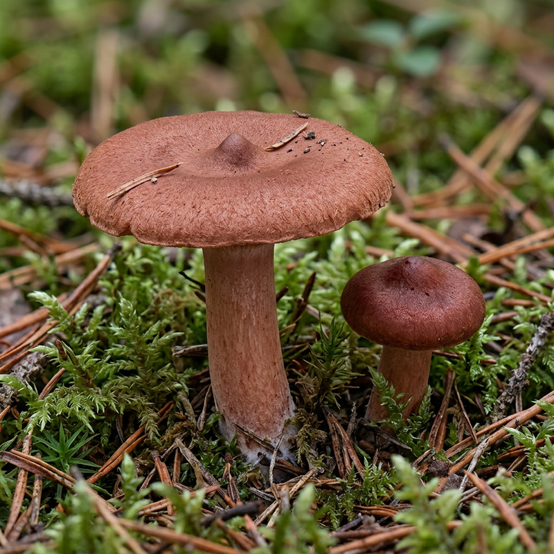 Rotbrauner Milchling (Lactarius rufus), illustrazione IA