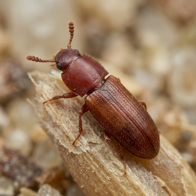 Scarabeo della farina rosso-marrone
