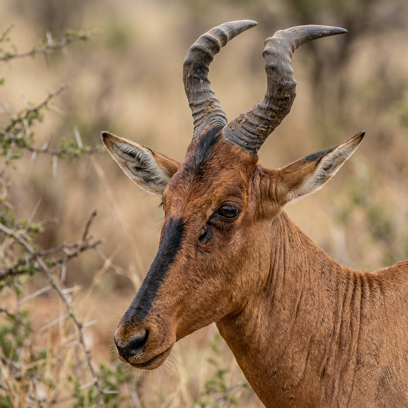 Rote Kuhantilope (Alcelaphus buselaphus caama), illustrazione IA