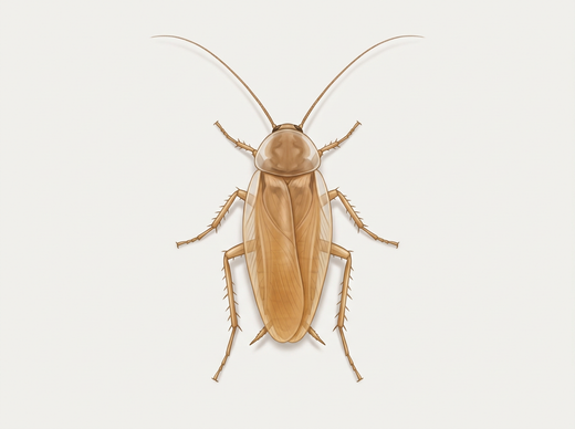 Scarafaggio della foresta ambrata (Ectobius vitiventris) dall'alto