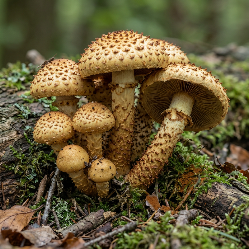 Schüpplings (genere) (Pholiota), illustrazione IA