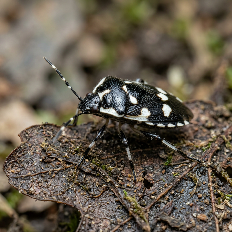 Insetto di terra in bianco e nero