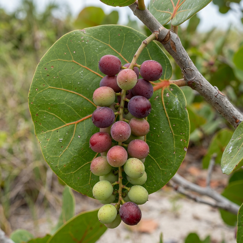 Seetraube (Coccoloba uvifera), illustrazione IA