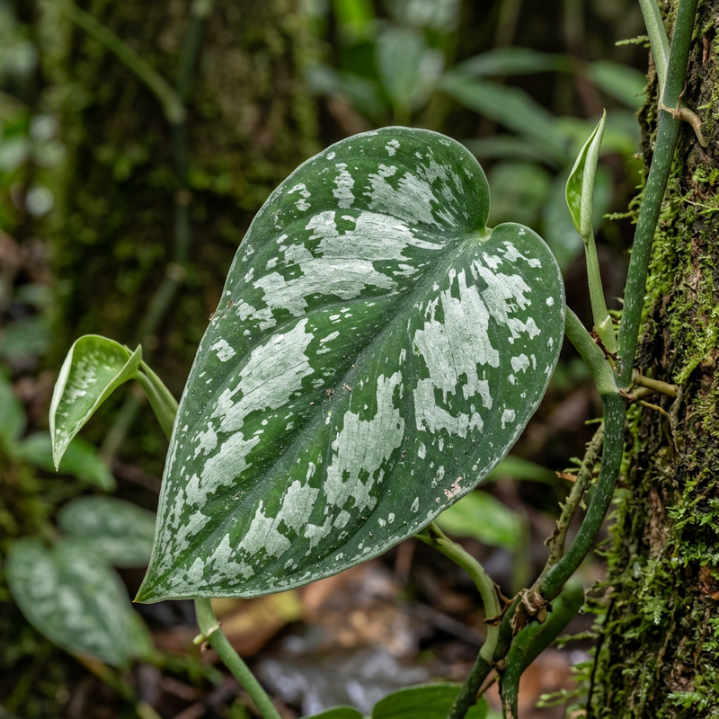 Pianta di edera argentata