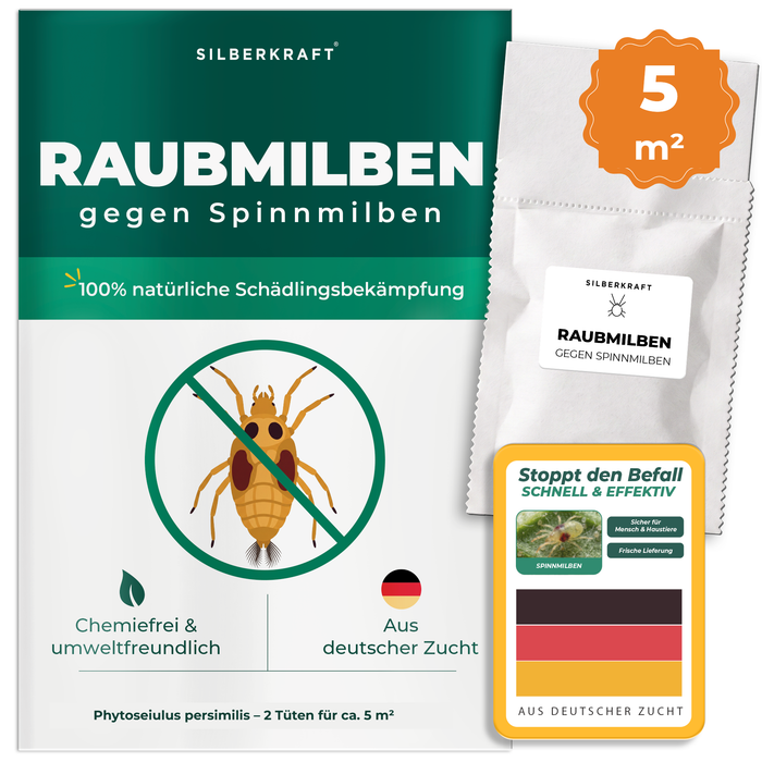 Raubmilben gegen Spinnmilben – 2 Tüten für ca. 5 m²
