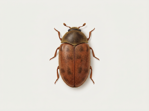 Scarabeo Khapra (Trogoderma granarium), scarabeo dall'alto