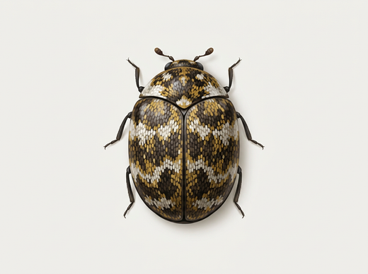 Antreno del verbasco (Anthrenus verbasci) visto dall’alto