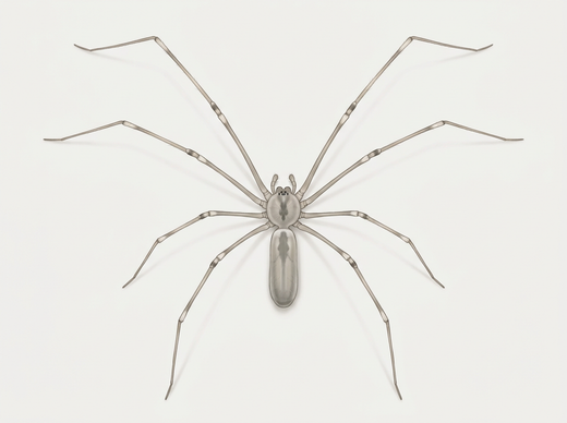 Grande ragno tremante (Pholcus phalangioides) dall'alto