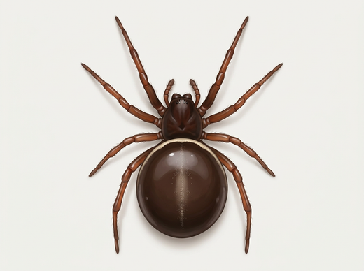 Ragno grasso comune (Steatoda bipunctata) dall'alto