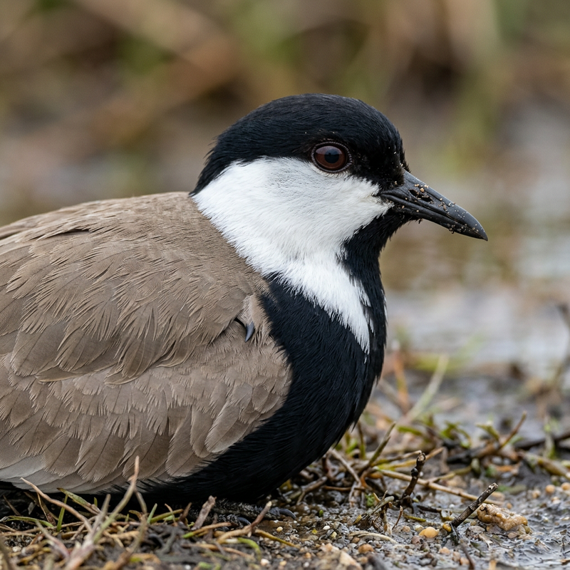 Spornkiebitz (Vanellus spinosus), illustrazione IA