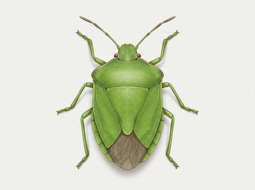 Cimice verde (Palomena prasina) dall'alto