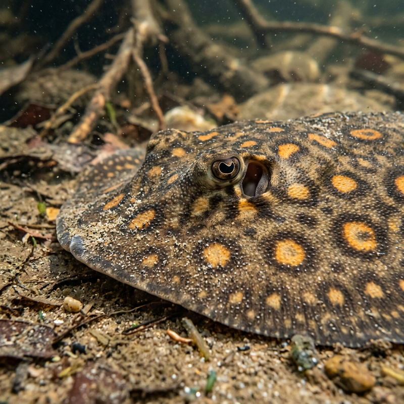 Süßwasserrochen (Potamotrygon), illustrazione IA