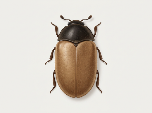 Scarabeo dal pelo scuro (Attagenus smirnovi), scarabeo dall'alto