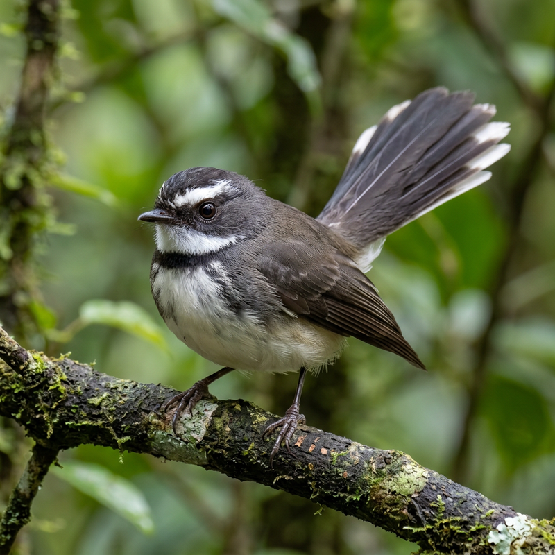 Fantail dalle sopracciglia bianche