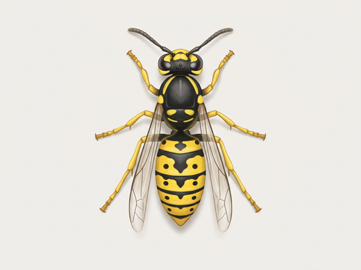 Vespa tedesca (Vespula germanica) dall'alto