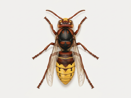 Calabrone (Vespa crabro) dall'alto